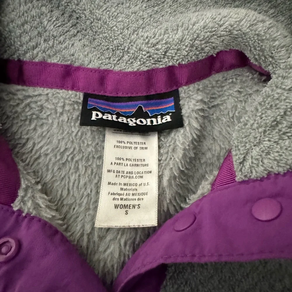 Patagonia Retool Re-Tool Snap T Fleece Pullover Size Small Gray Purple